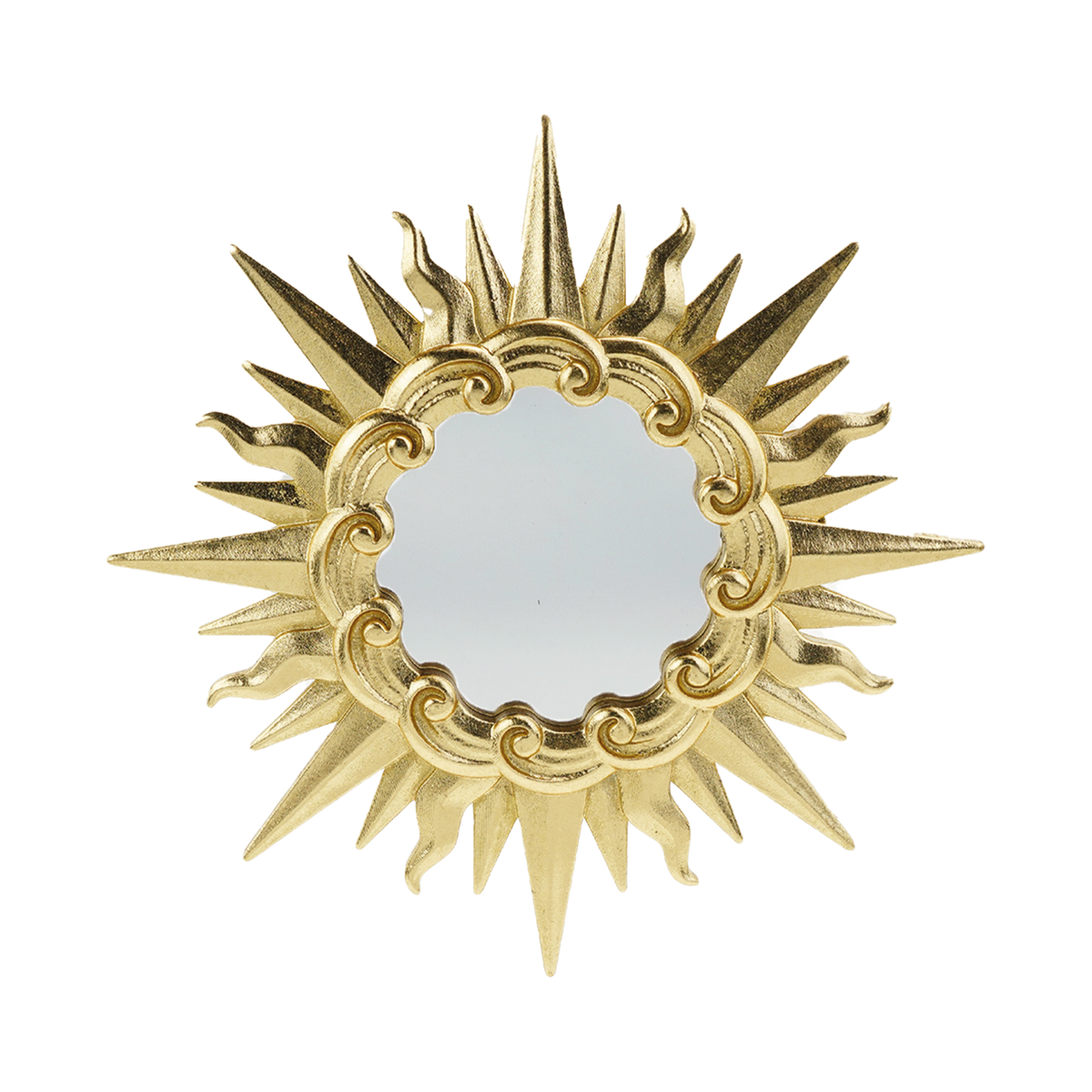 Miroir soleil doré
