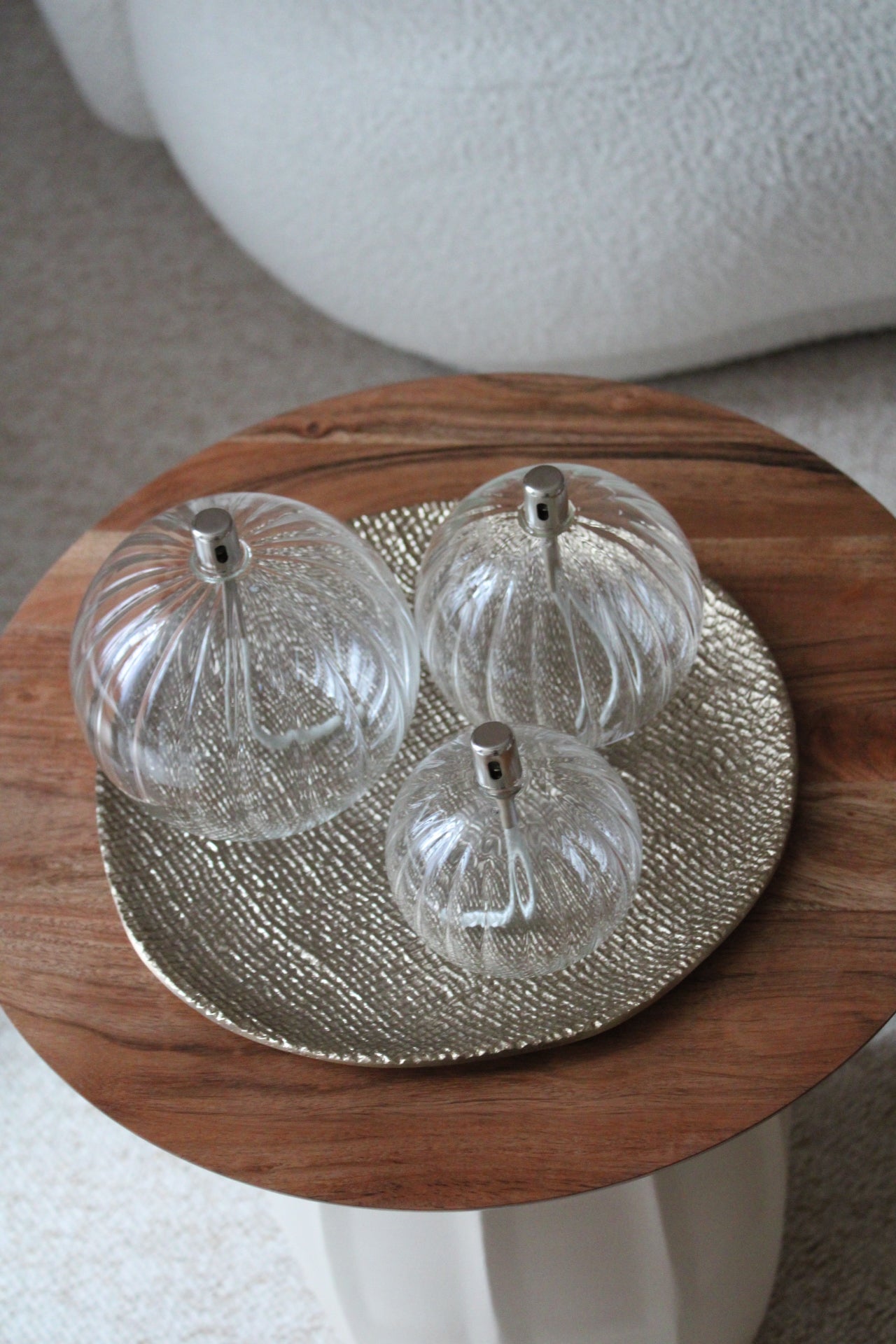 LAMPE A HUILE SPHERE STRIEE