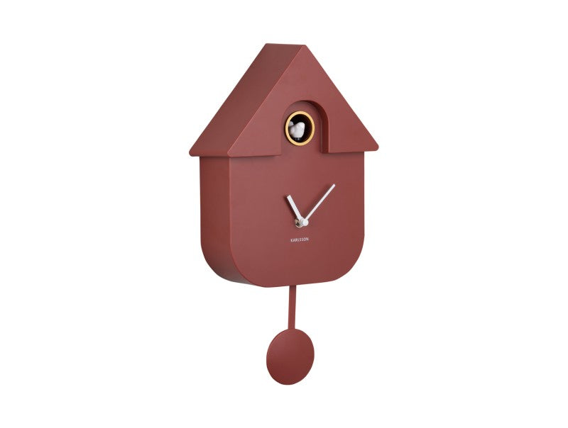 Horloge murale coucou moderne ochre rouge