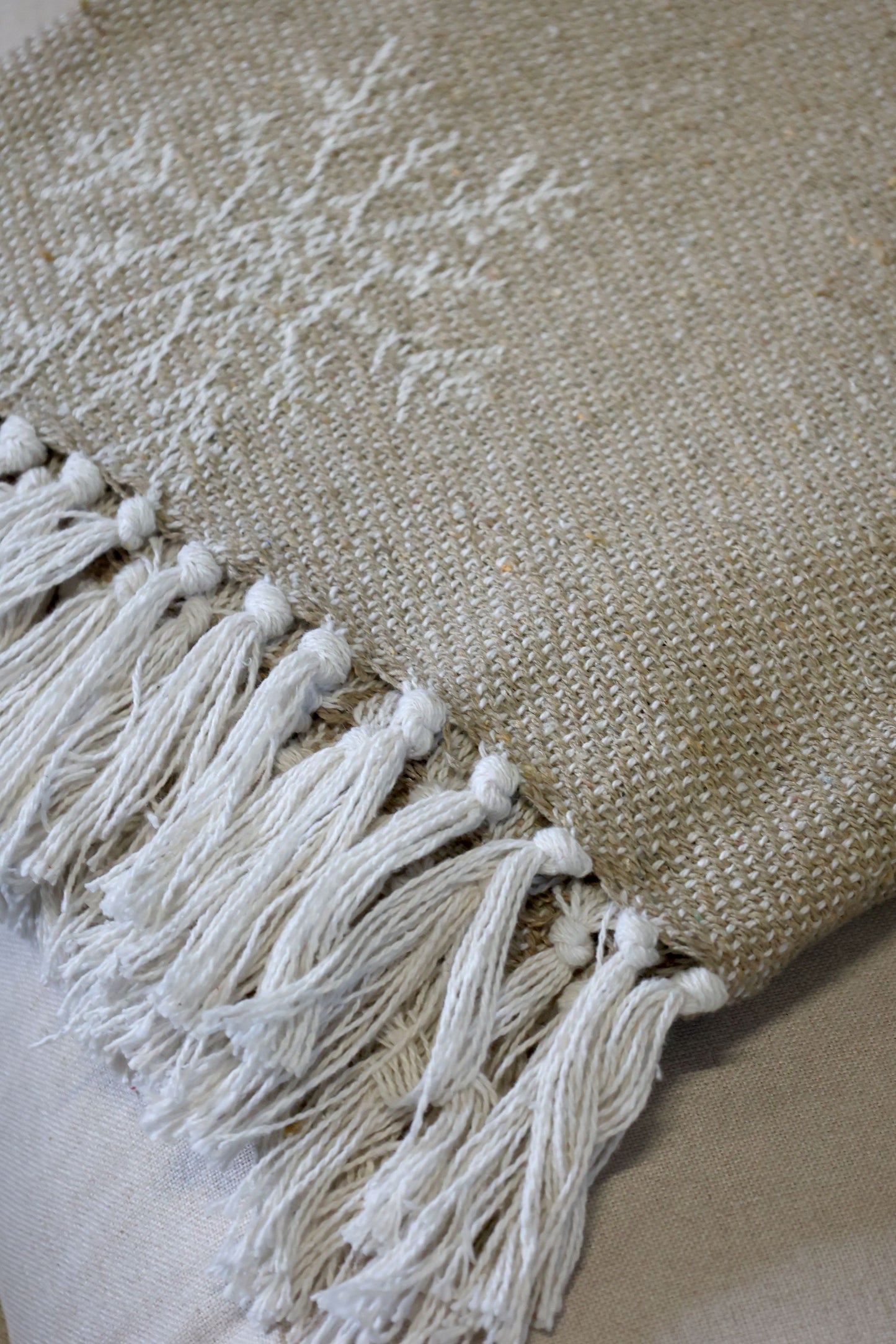 Plaid coton flocons naturel