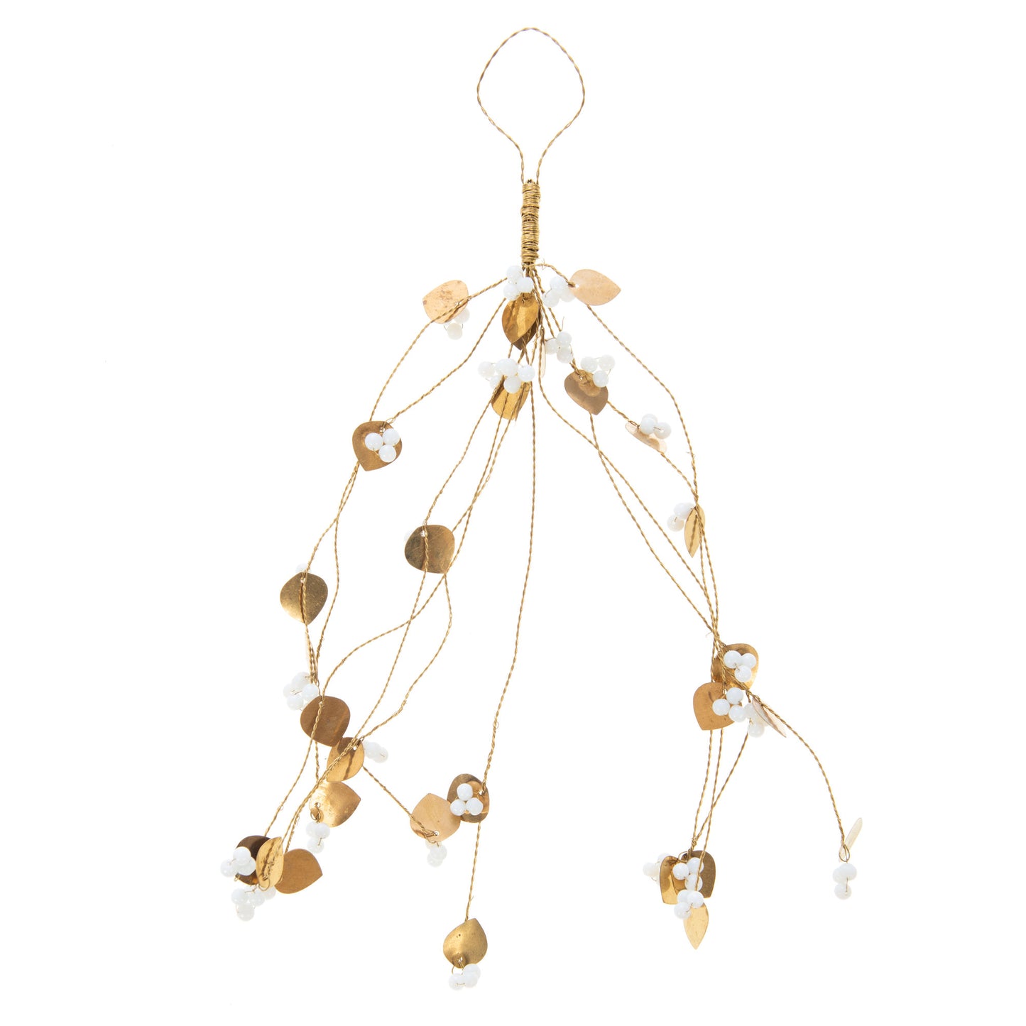 Branche decoration or et blanc