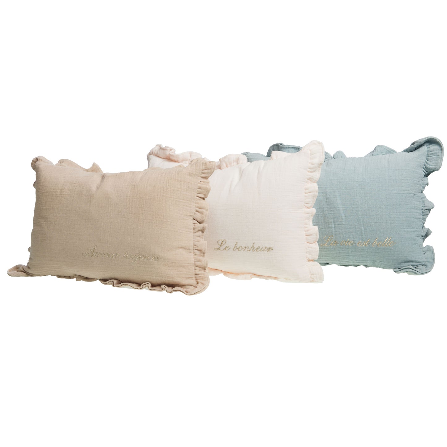 Coussin message à volants