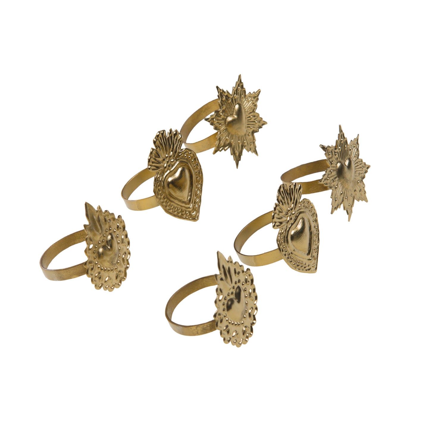 Coffret 6 ronds de serviettes coeur