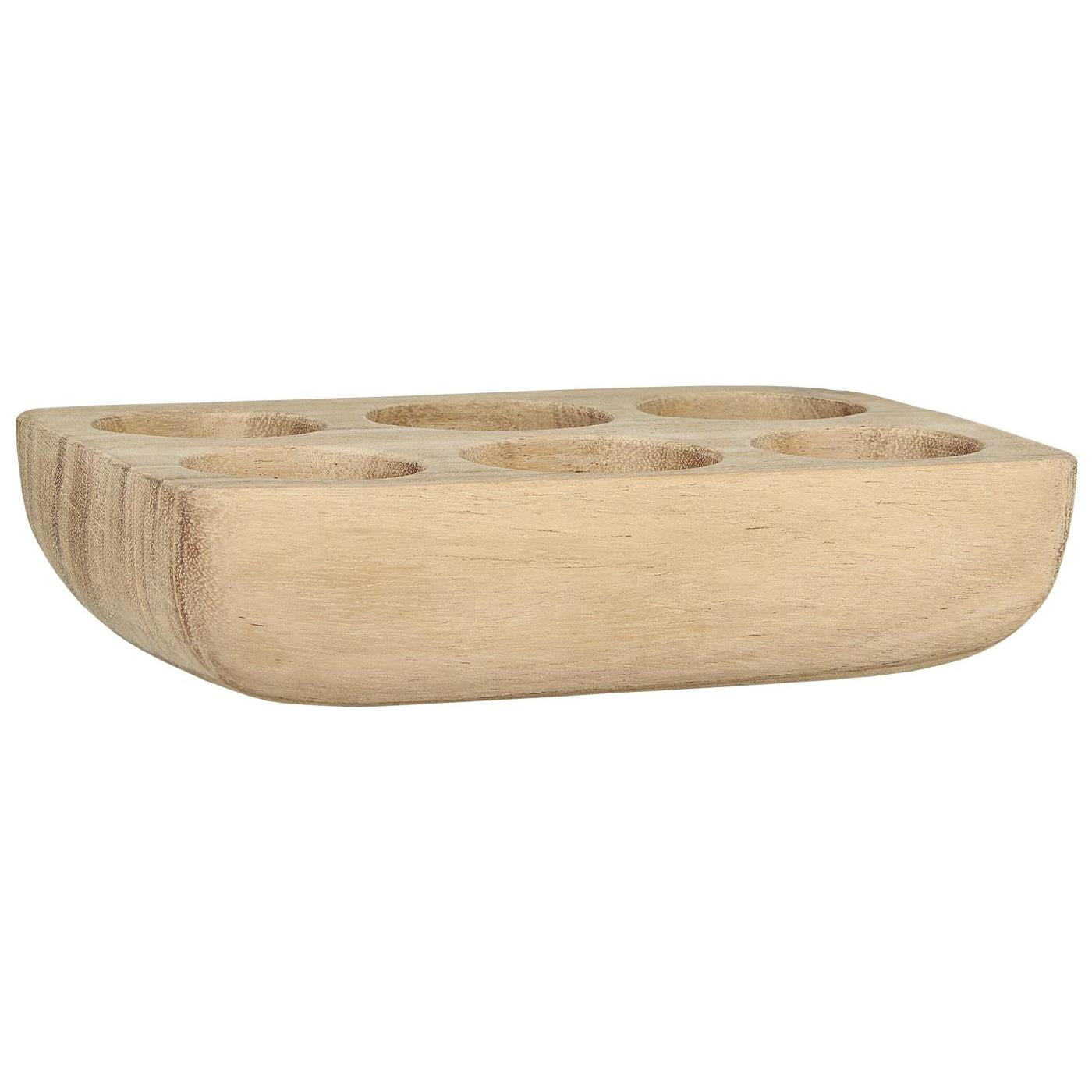 Porte-oeufs f/6 oeufs en bois d'acacia
