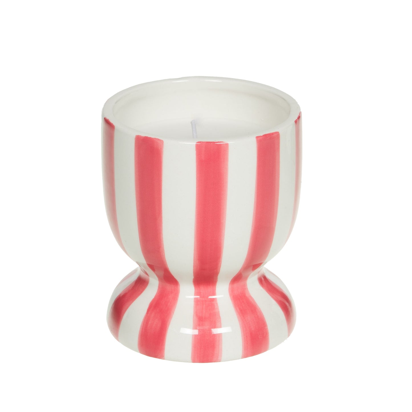 Bougie rayures leon rouge