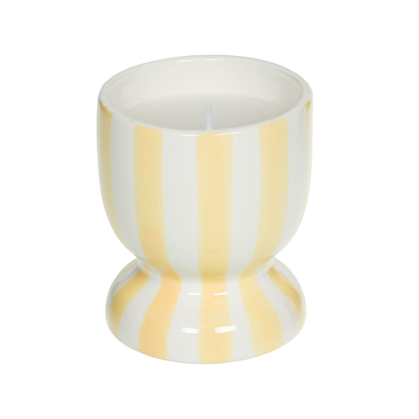 Bougie rayures leon jaune
