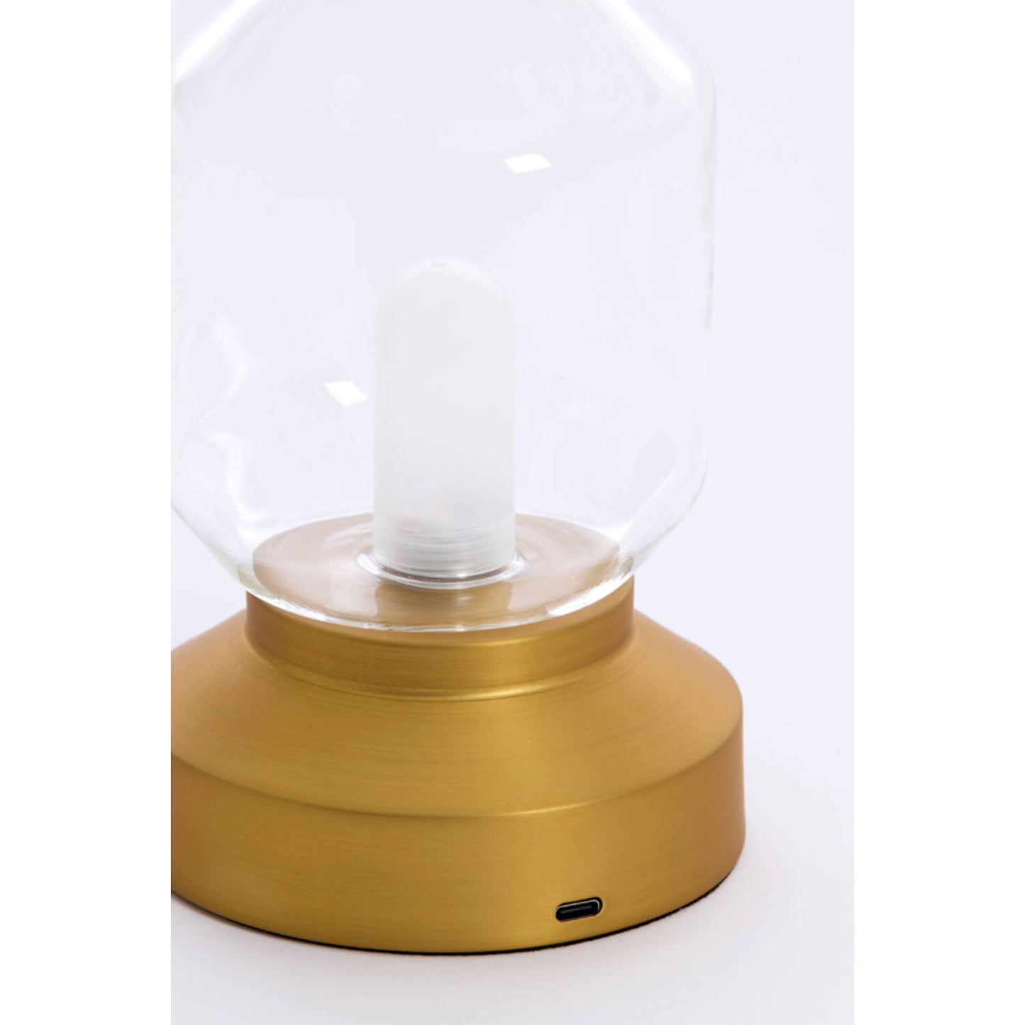 Lampe de table MEREY verre clair+bronze ant