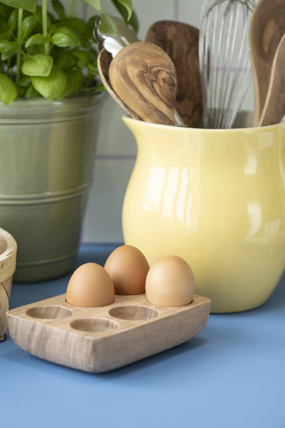 Porte-oeufs f/6 oeufs en bois d'acacia