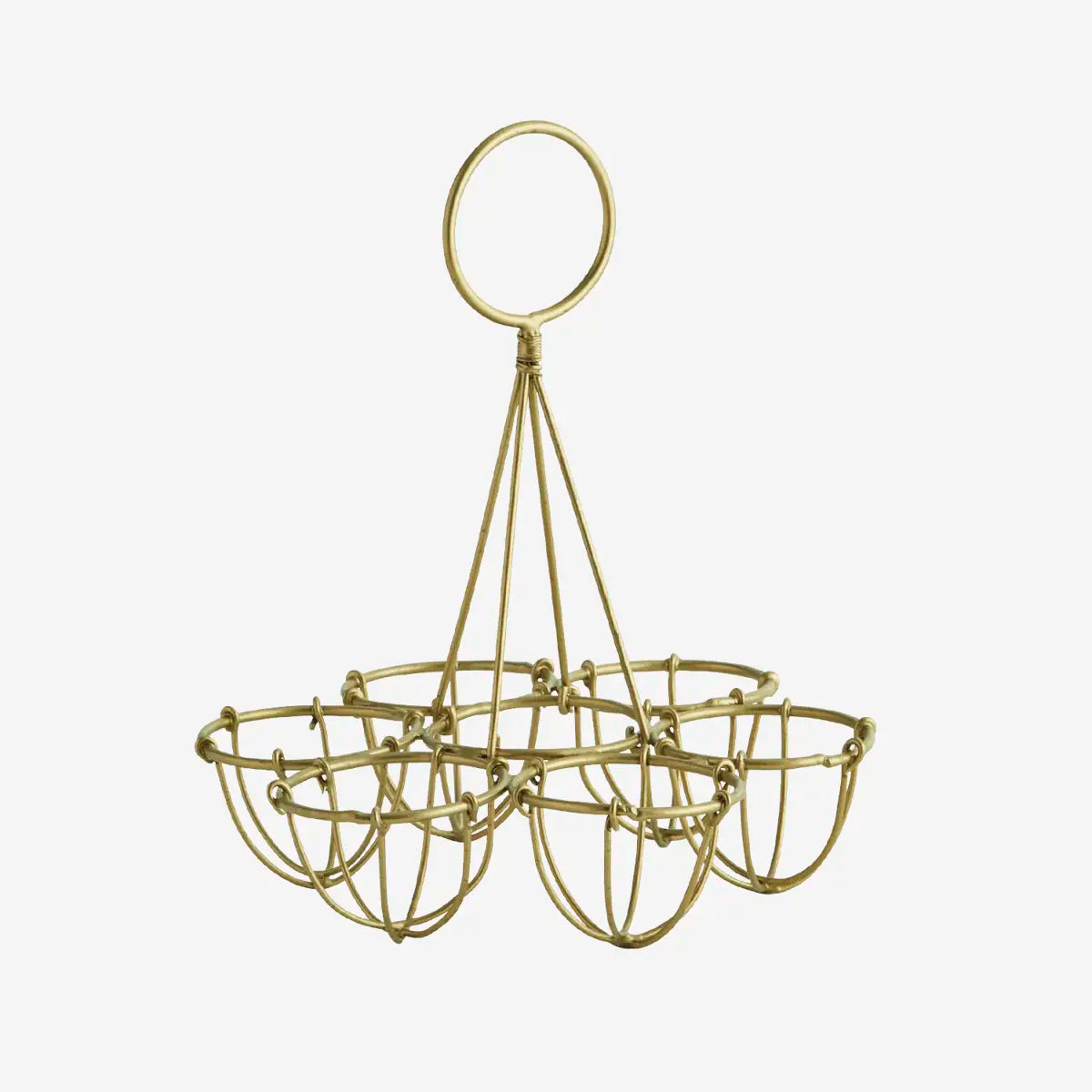 Porte oeufs métal doré