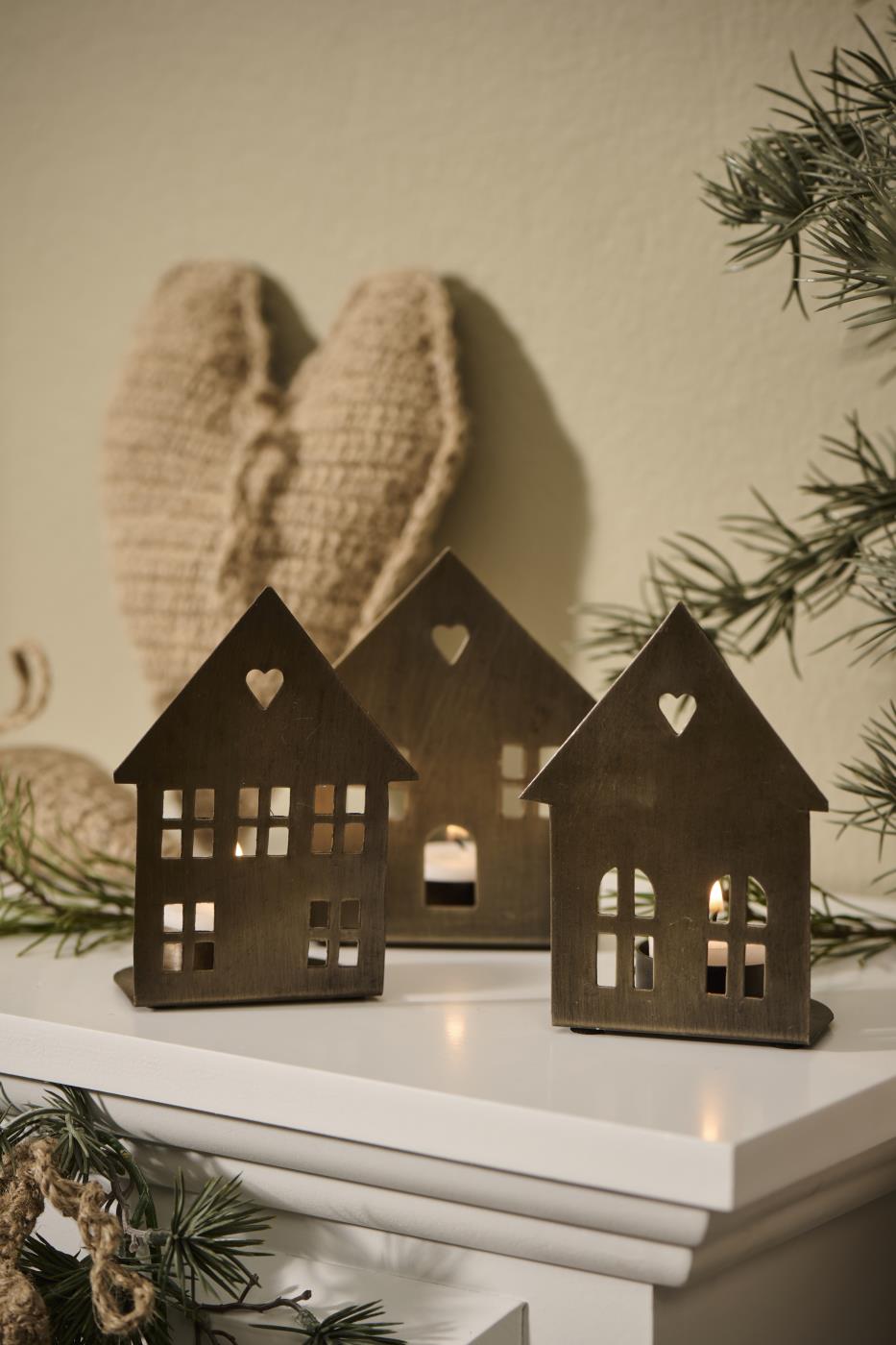 Lot 3 maisons laiton