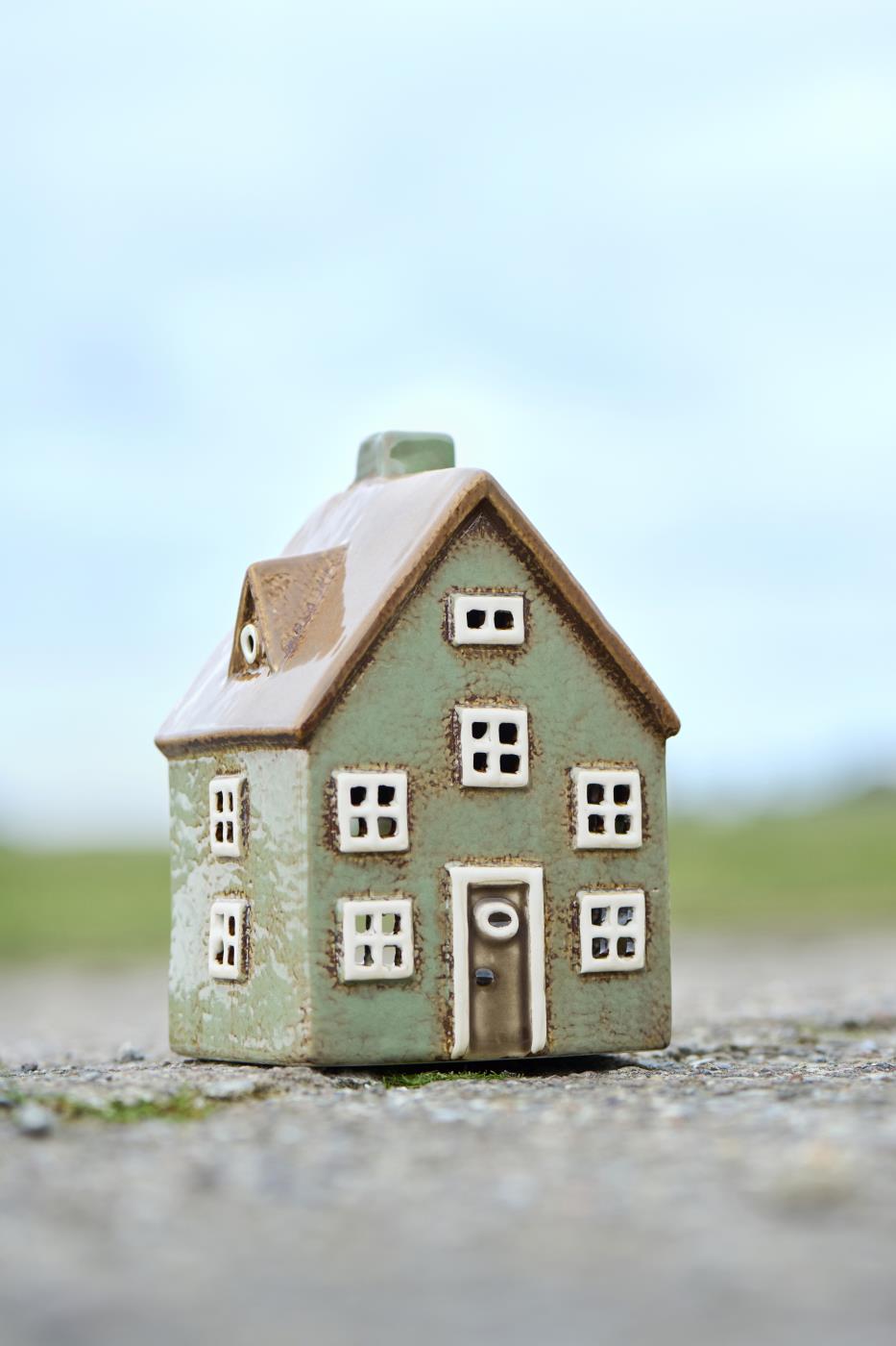 Maison f/tealight Nyhav kaki porte marron