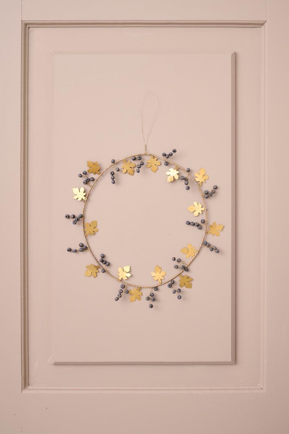 Couronne perle bois et métal doré
