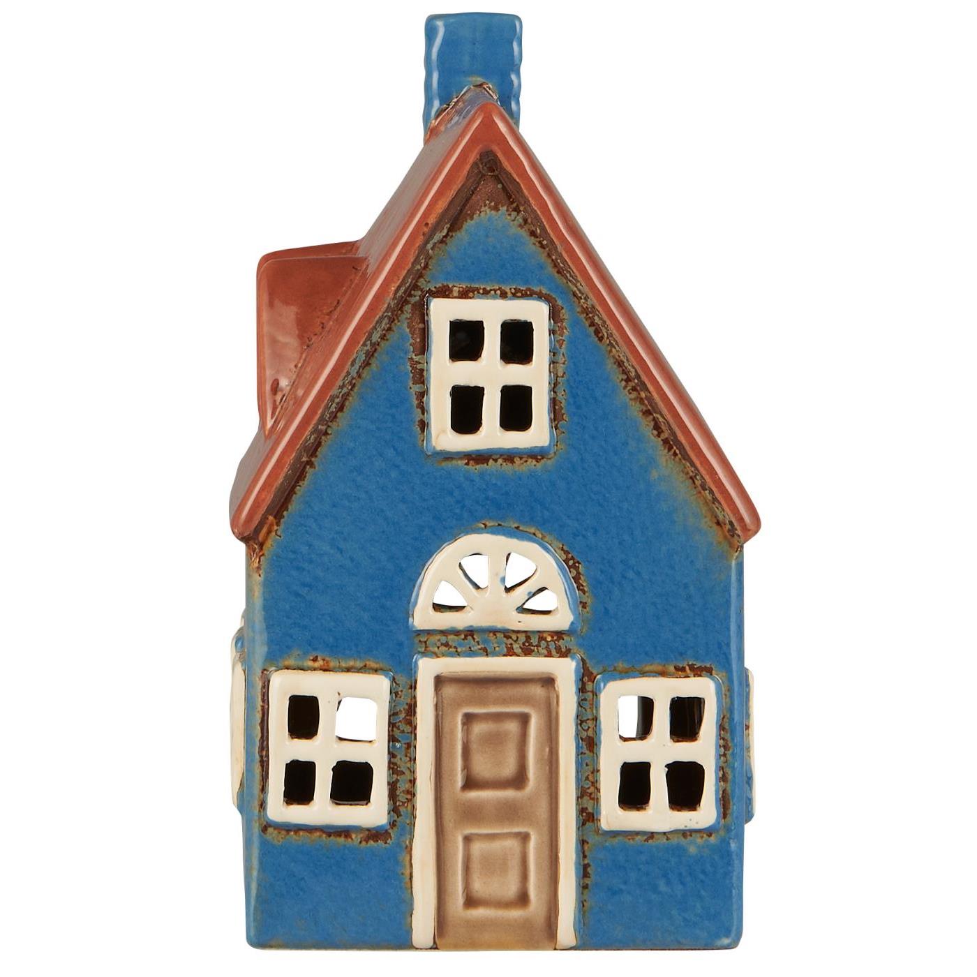 Maison pour bougies chauffe-plat Nyhavn porte marron