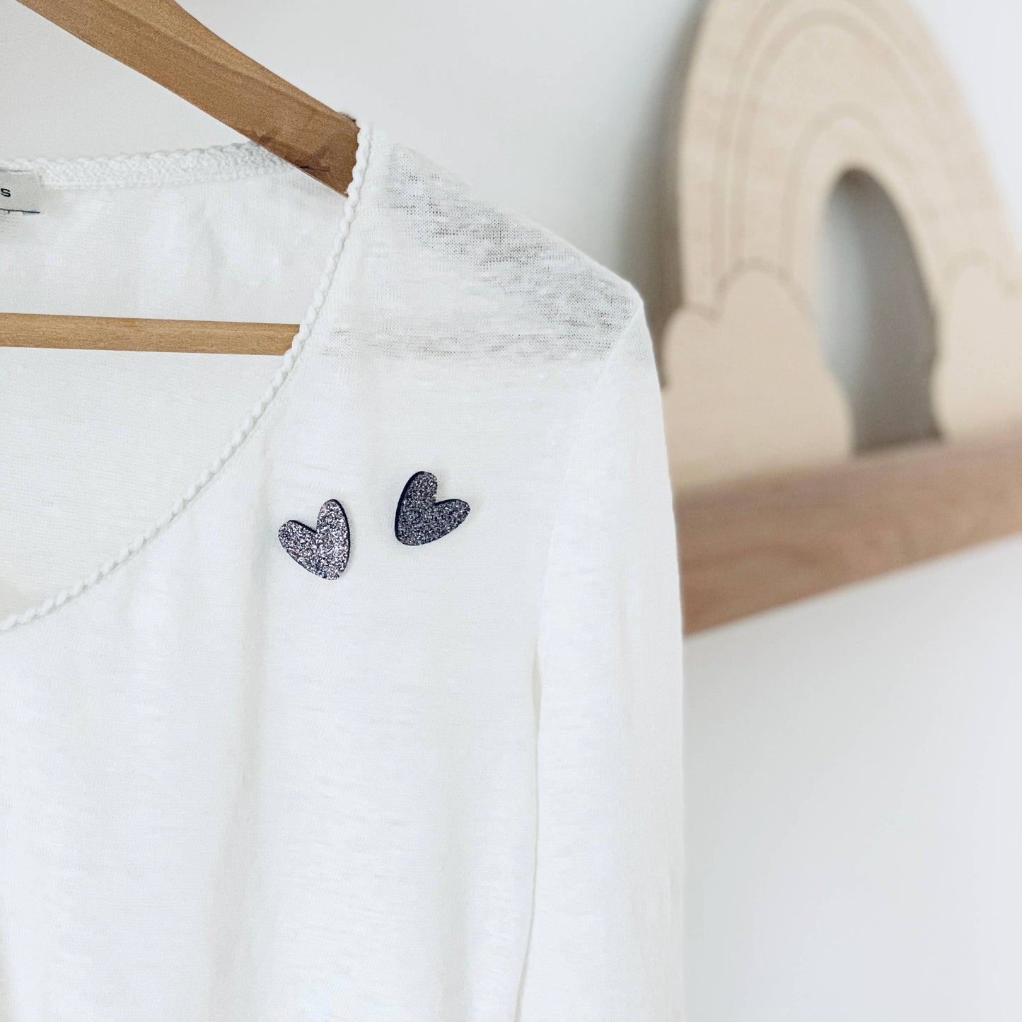 Pin's en paillettes - Coeur à partager