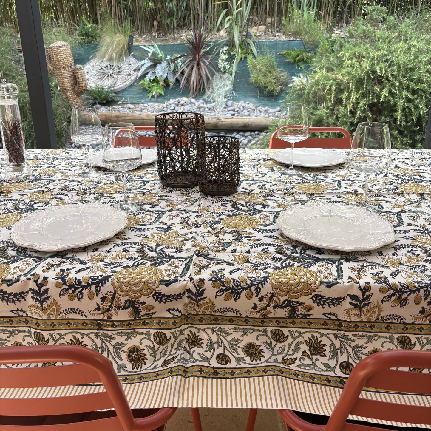 Nappe blockprint Déjeuner sur le Bosphore