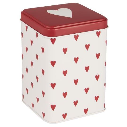 Boite métal coeur rouge