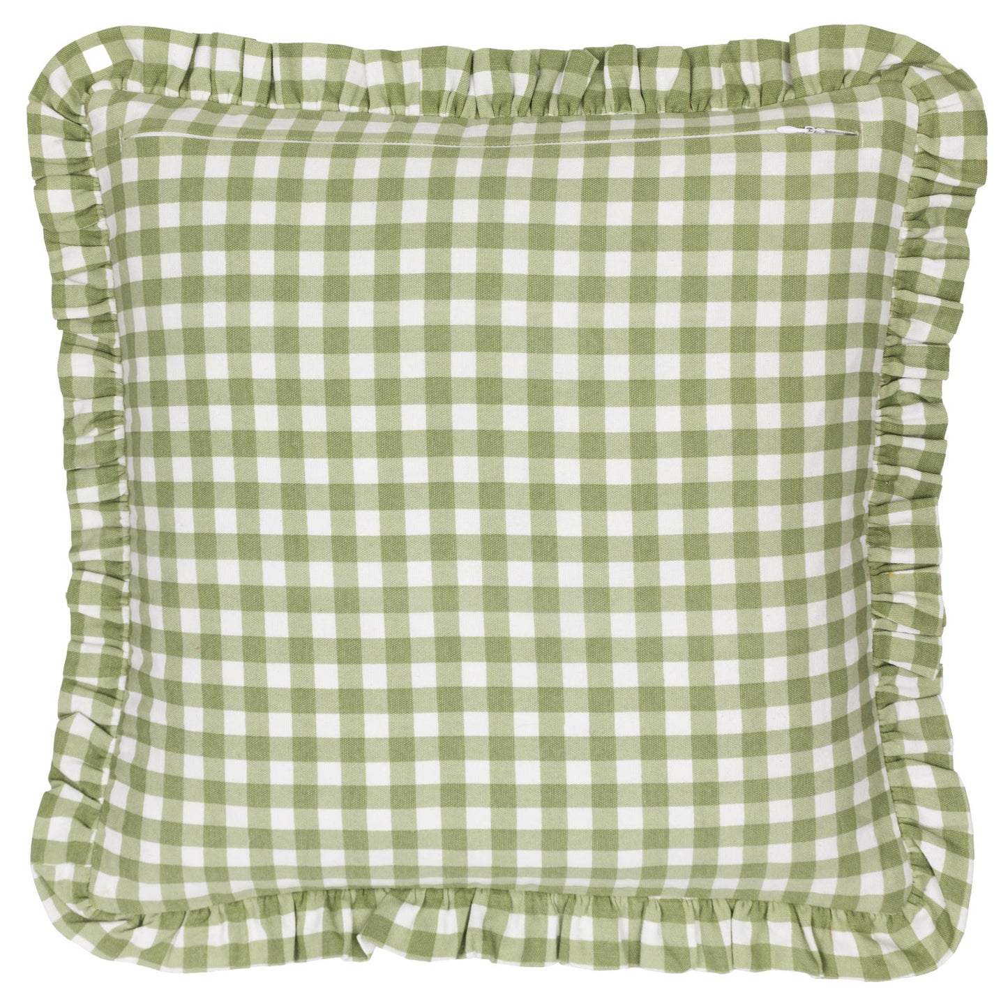 Coussin passepoil réversible Maude Gingham Sage