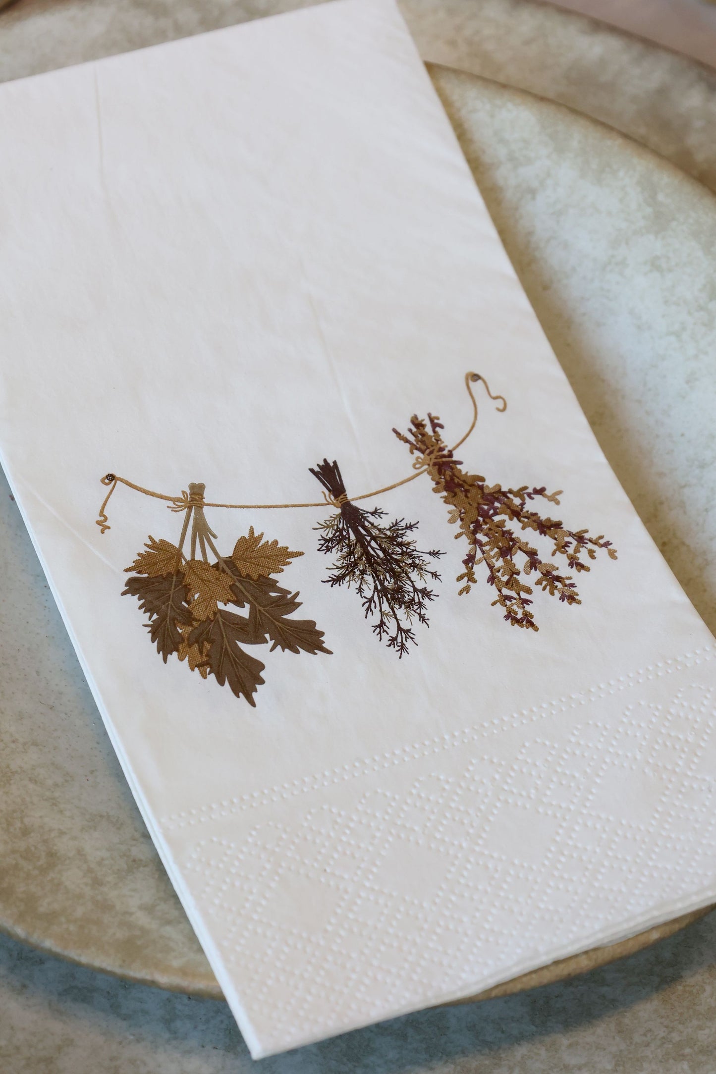serviette fleurs séchées
