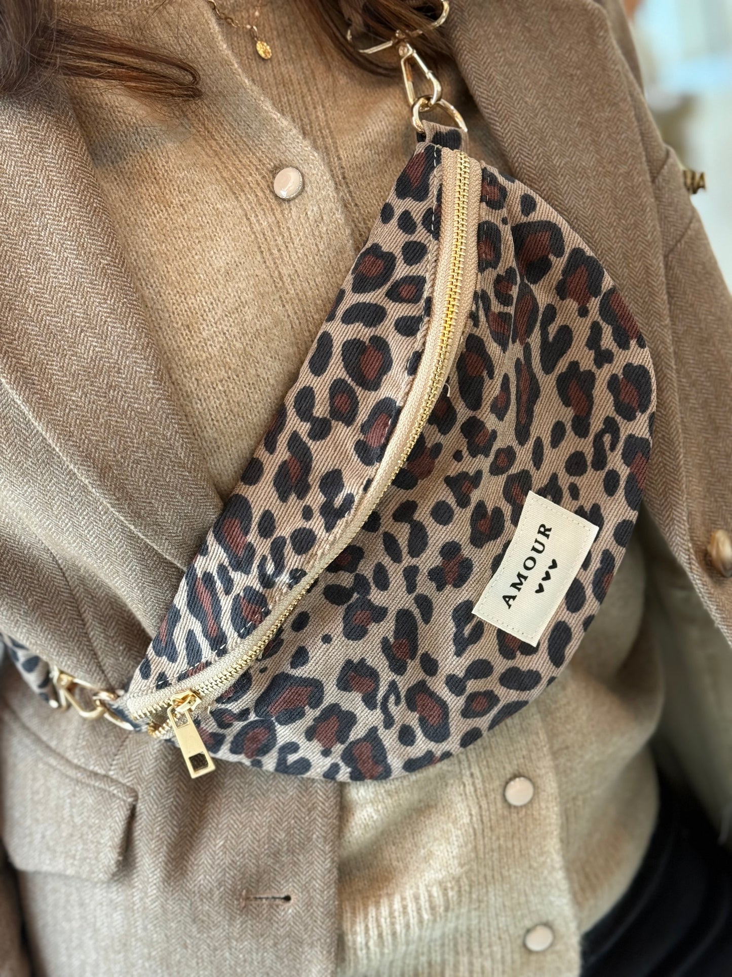 Sac banane AMOUR léopard