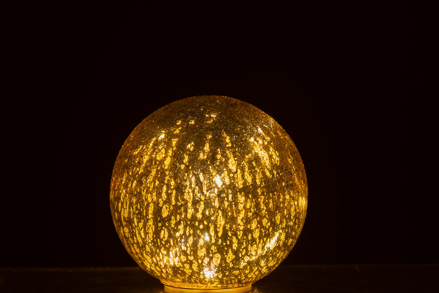 Boule Led Craquelé Verre Doré