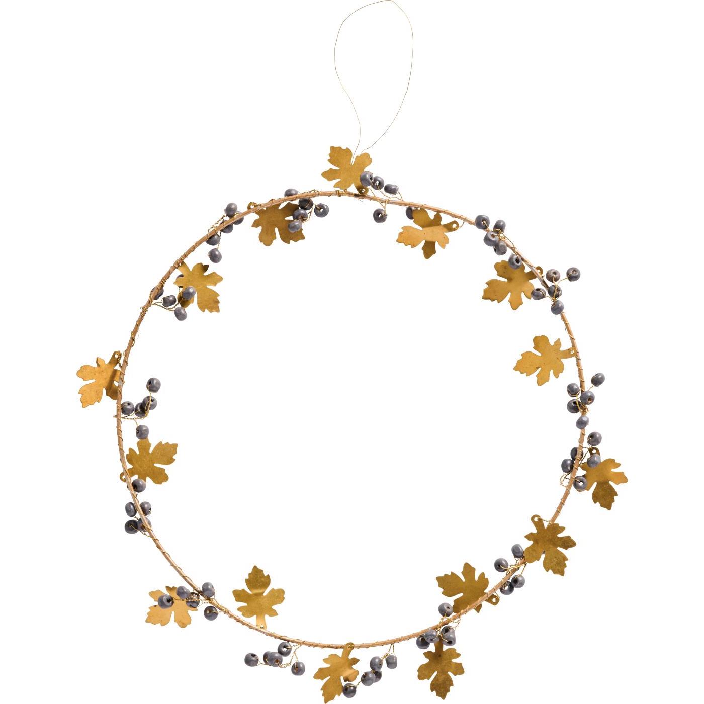 Couronne perle bois et métal doré