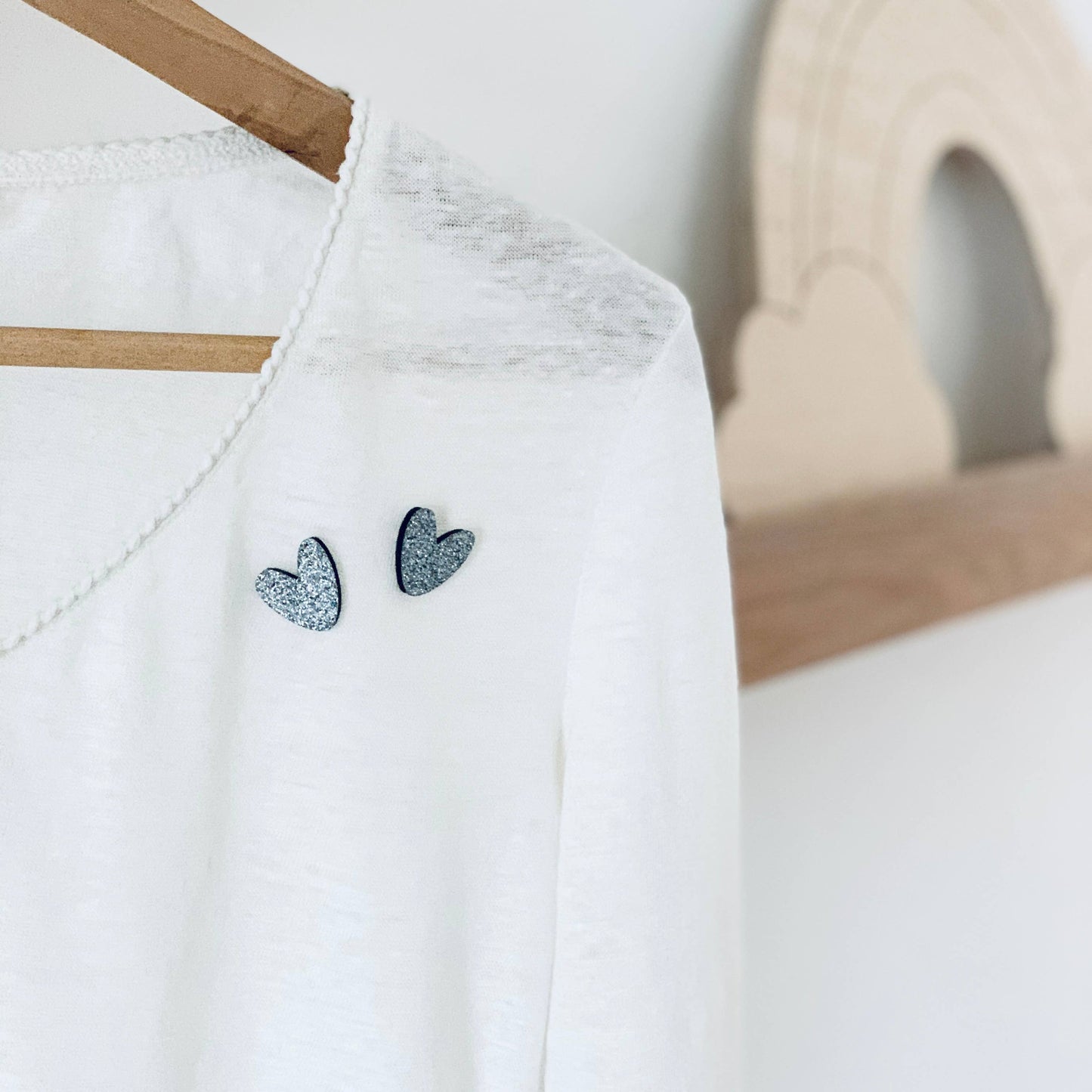 Pin's en paillettes - Coeur à partager