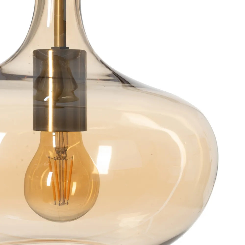 LAMPE DE PLAFOND CARAMEL MÉTAL-CRISTAL
