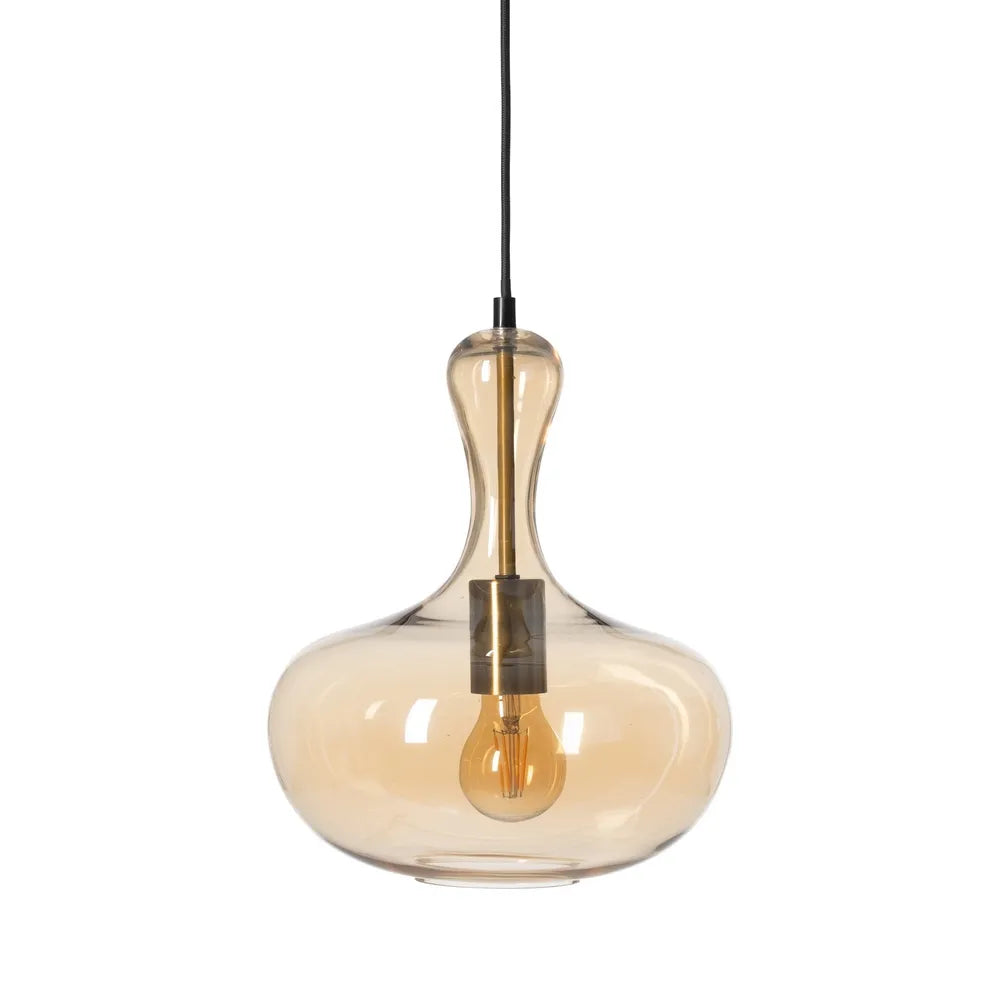 LAMPE DE PLAFOND CARAMEL MÉTAL-CRISTAL