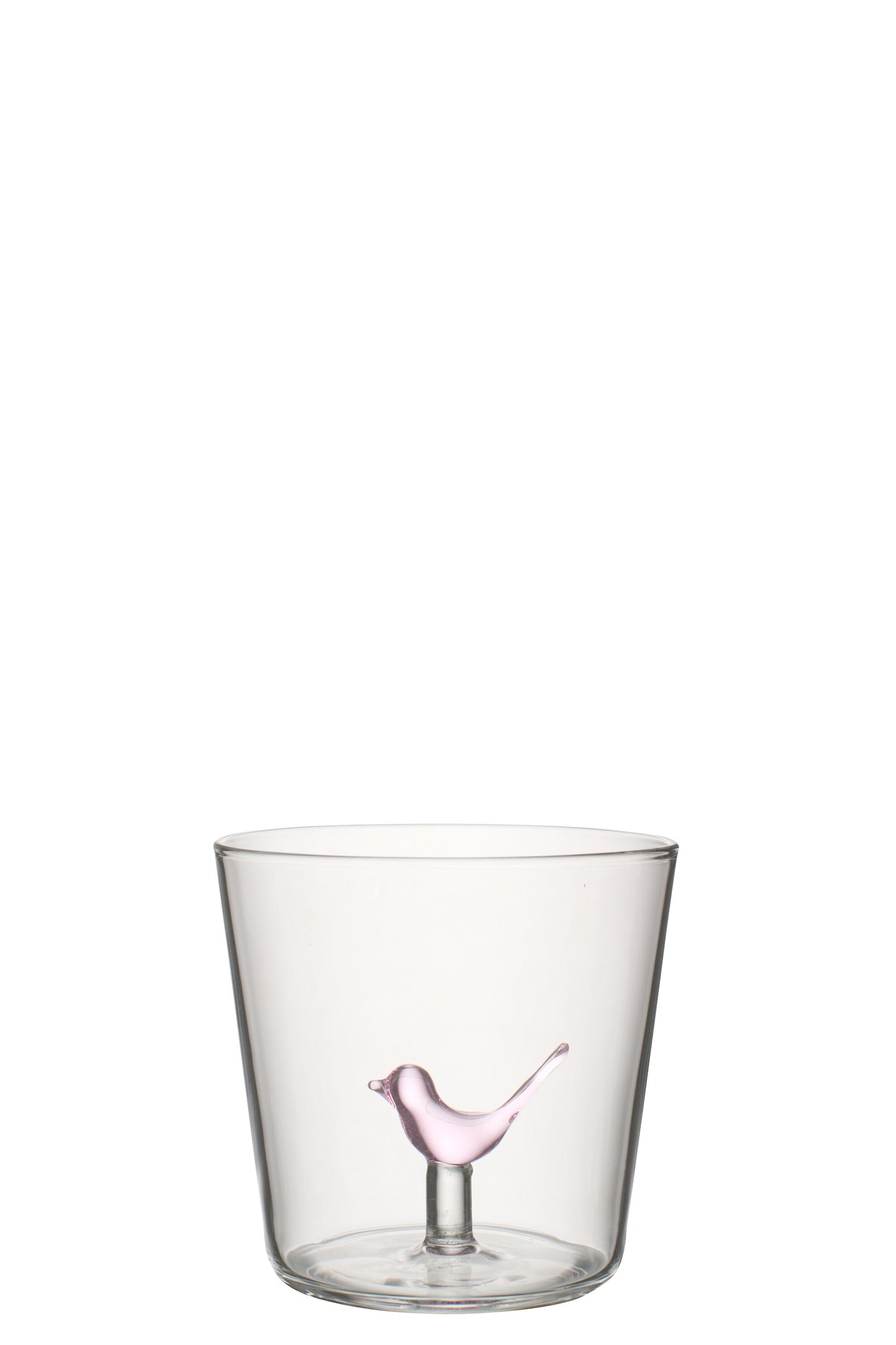Verre oiseau rose pale