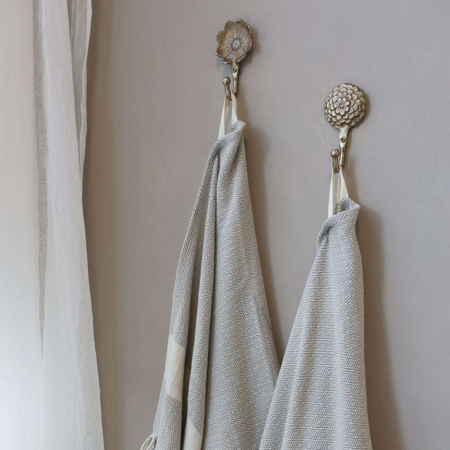 Crochet fleur en laiton
