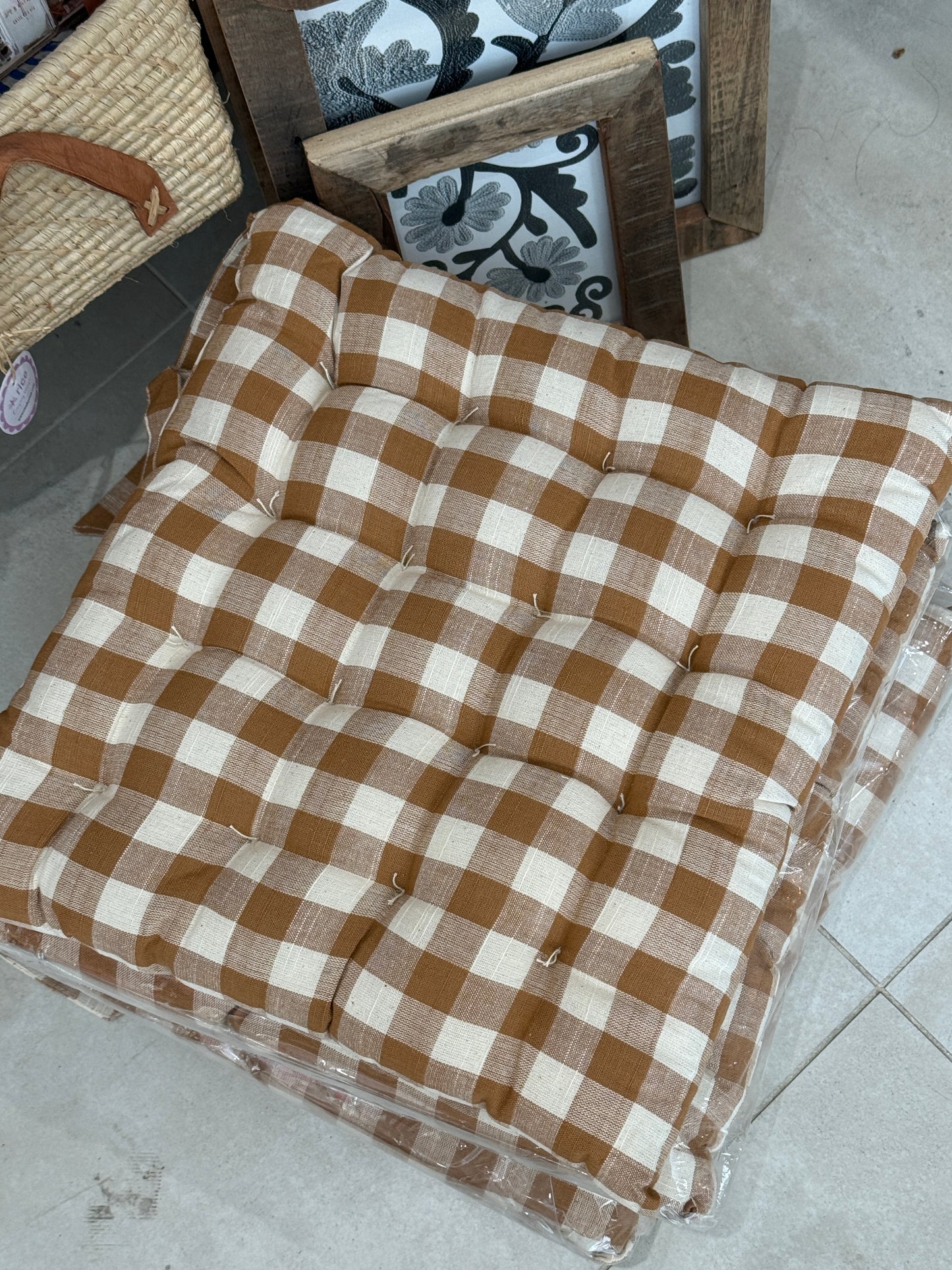 Galette De Chaise Carré Macadam kaki