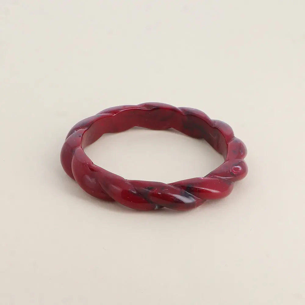 Jonc Esmory - résine tressée - Burgundy