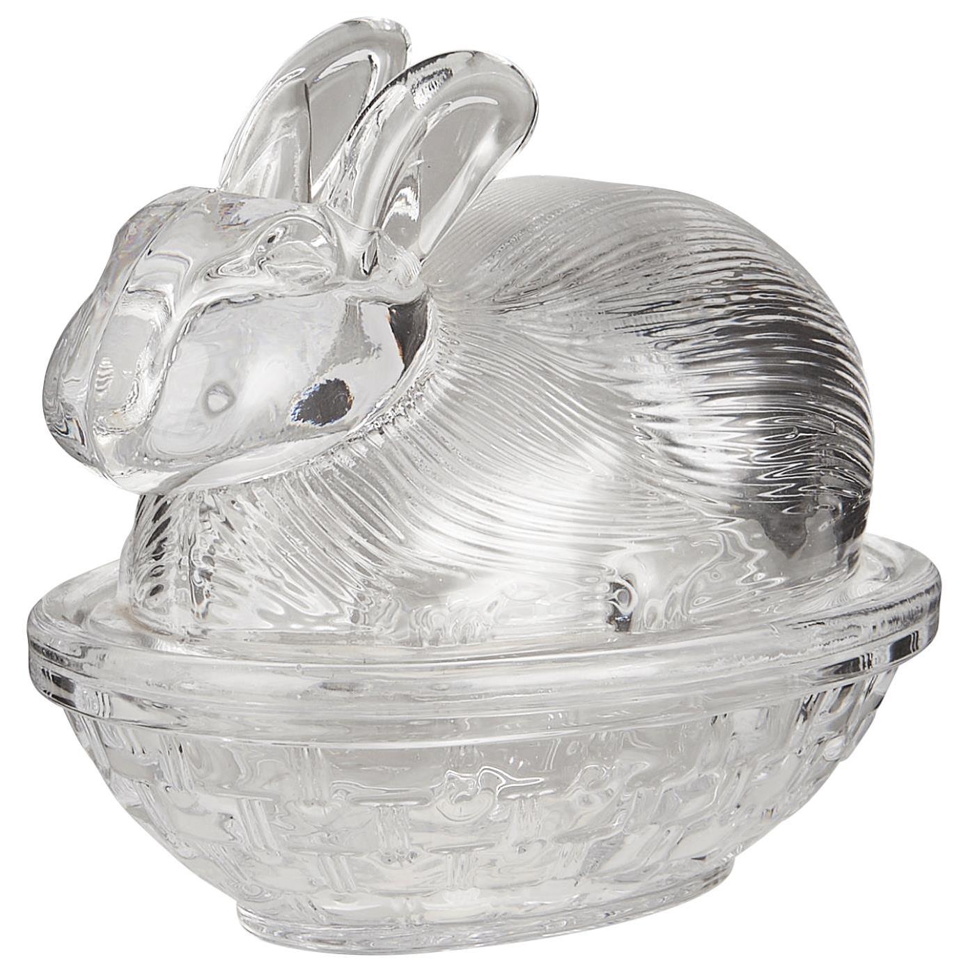 Lapin en verre avec couvercle
