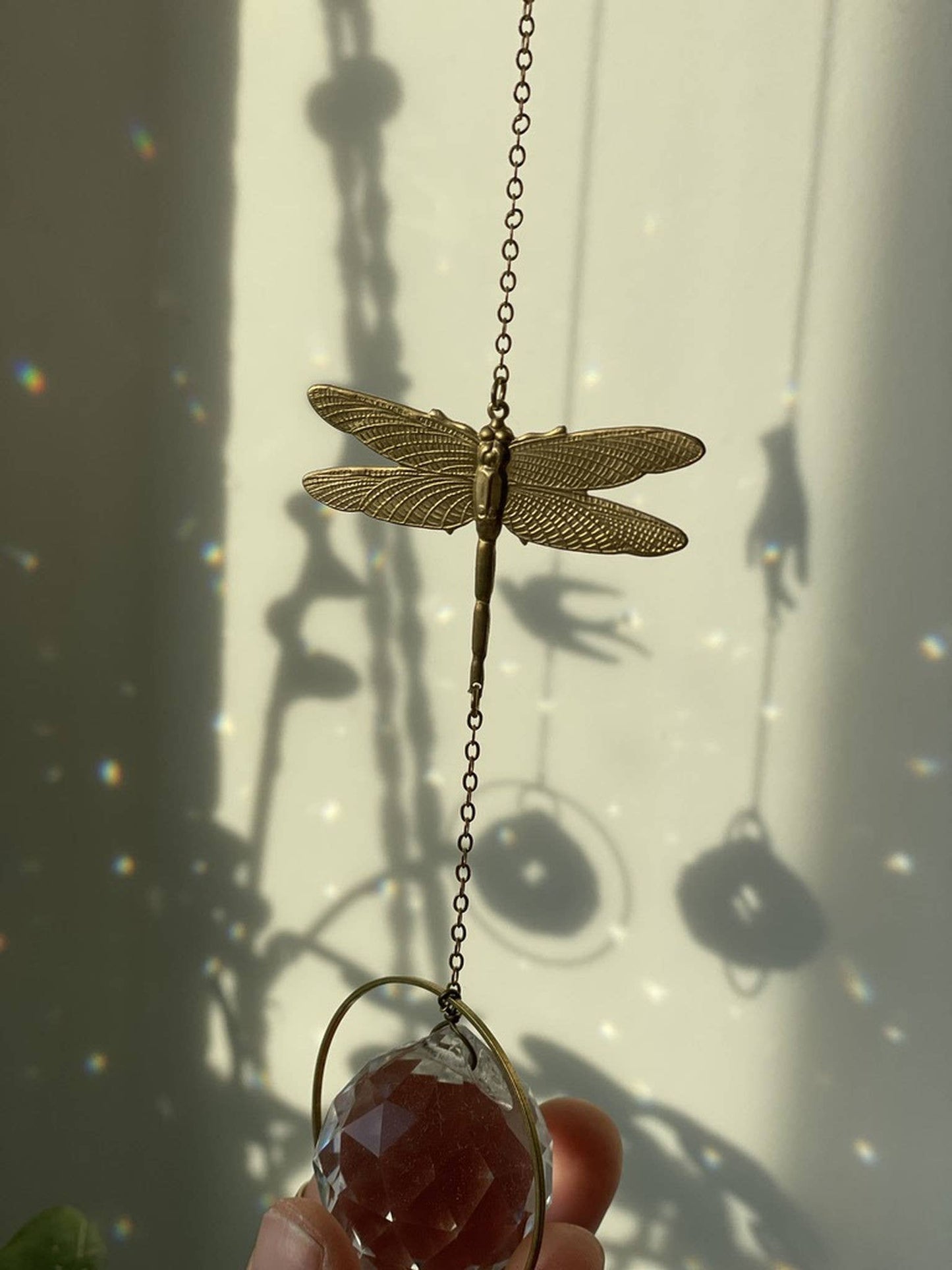 Attrape-soleil libellule, capteur de lumière, cristal solaire, prisme