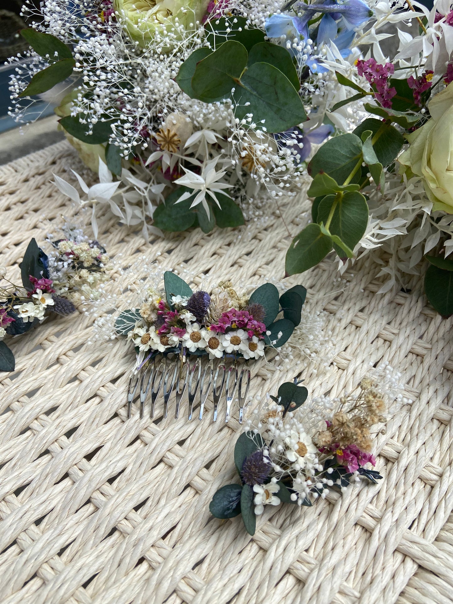 Peigne fleurs séchées