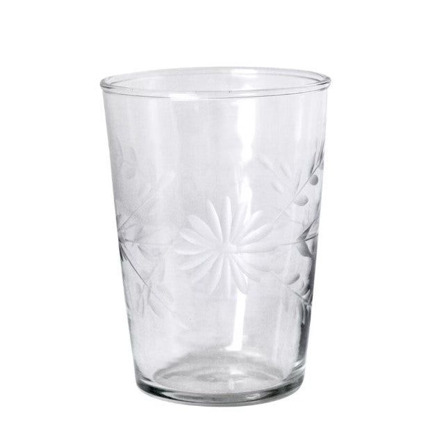 Verre gravé floral