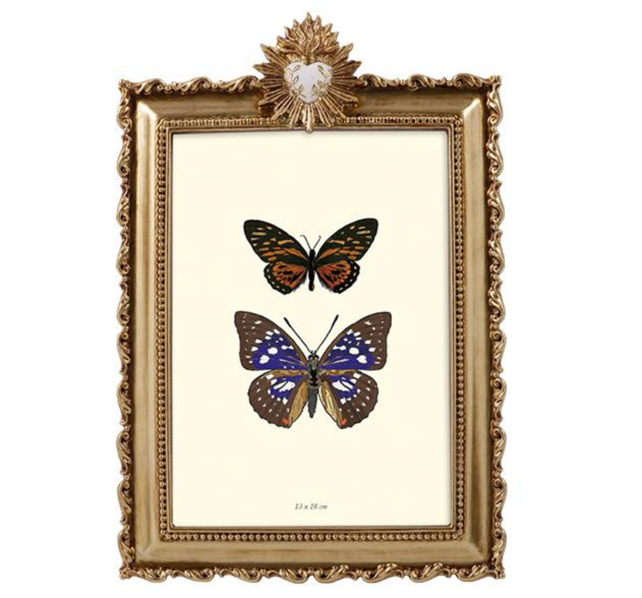 Cadre dore ex voto blanc 13x18cm