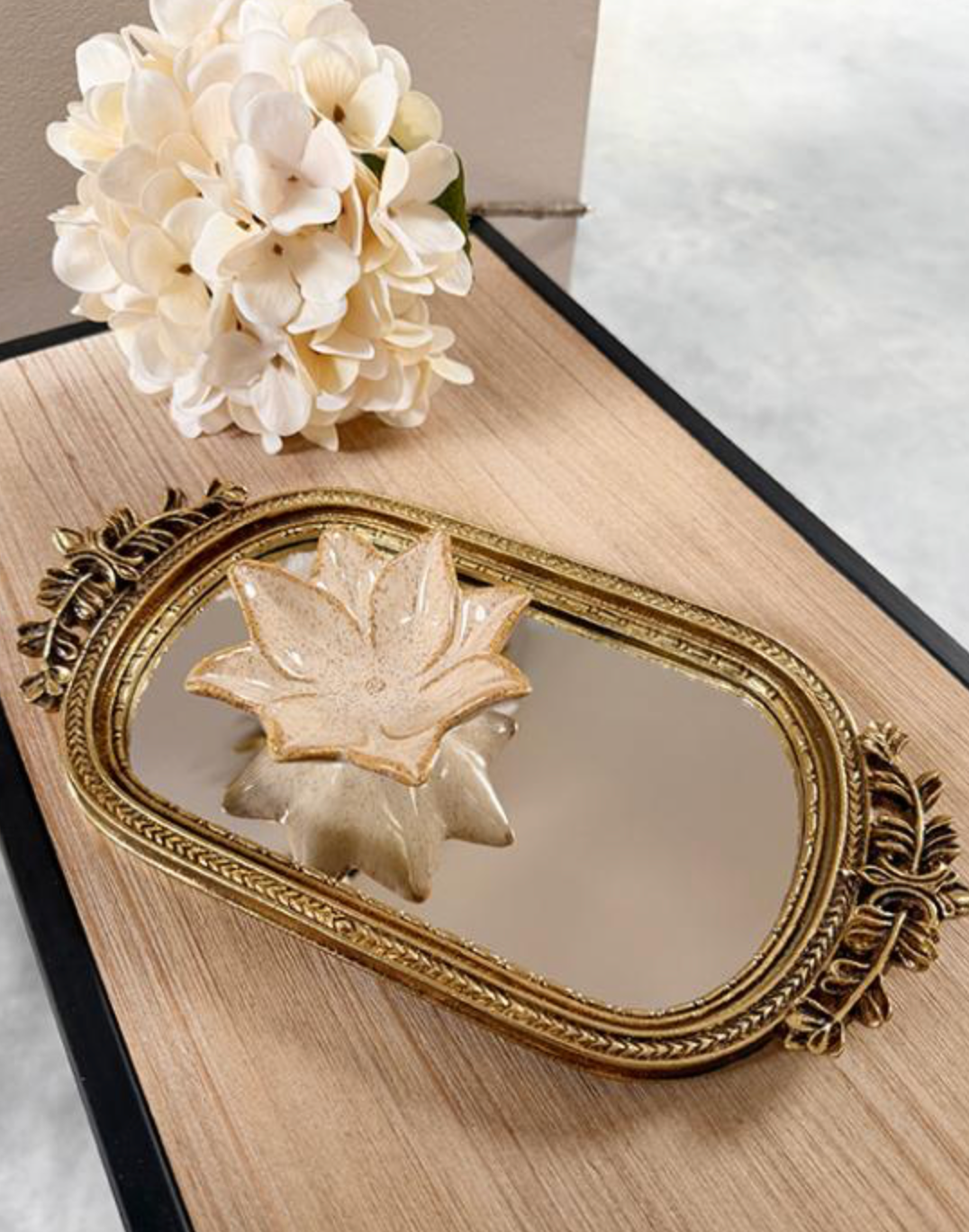 Plateau miroir dore
