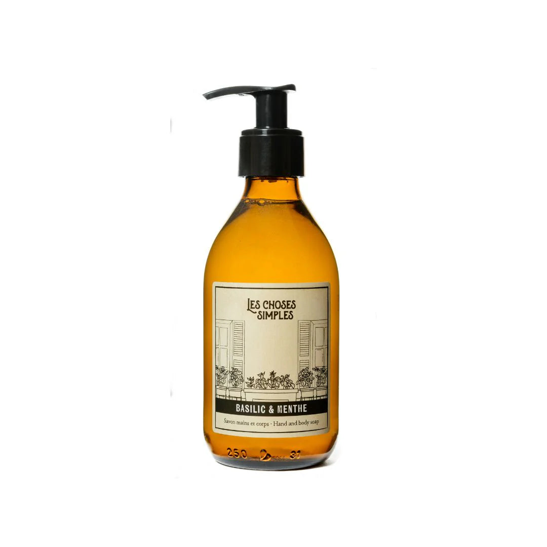Savon Mains & Corps Basilic & Menthe (250 ml flacon verre)