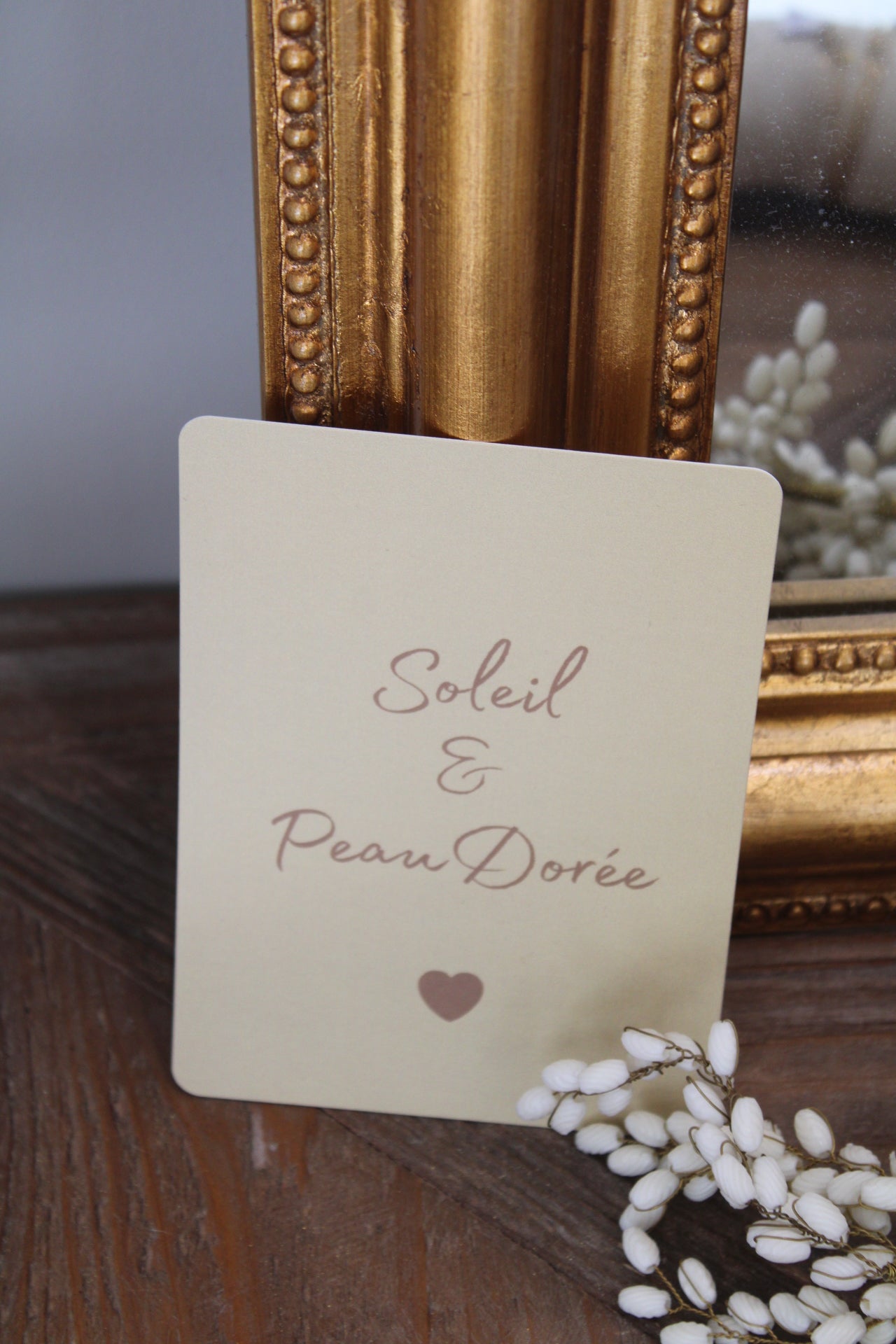 Carte Soleil et peau doré