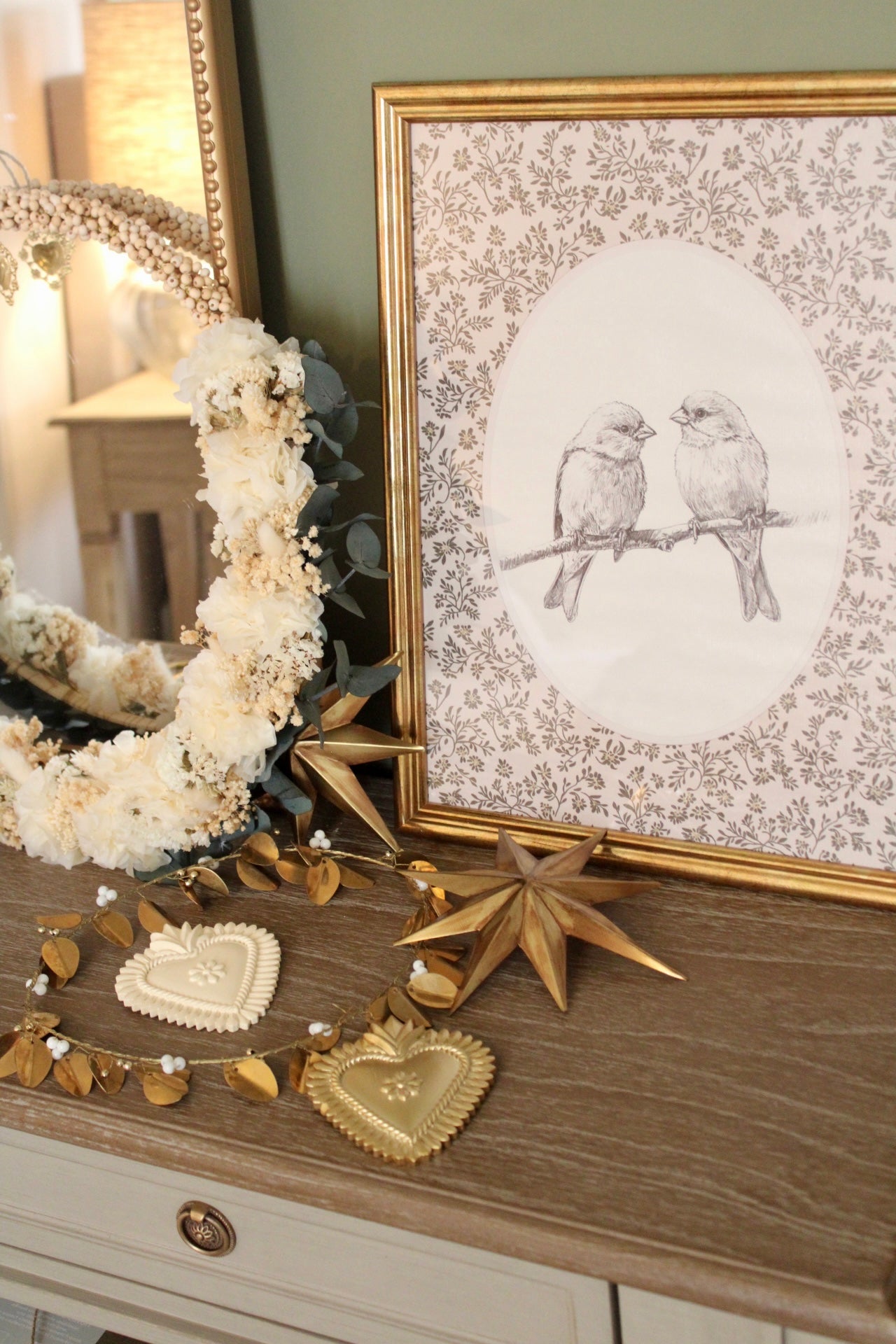 Cadre couple oiseaux