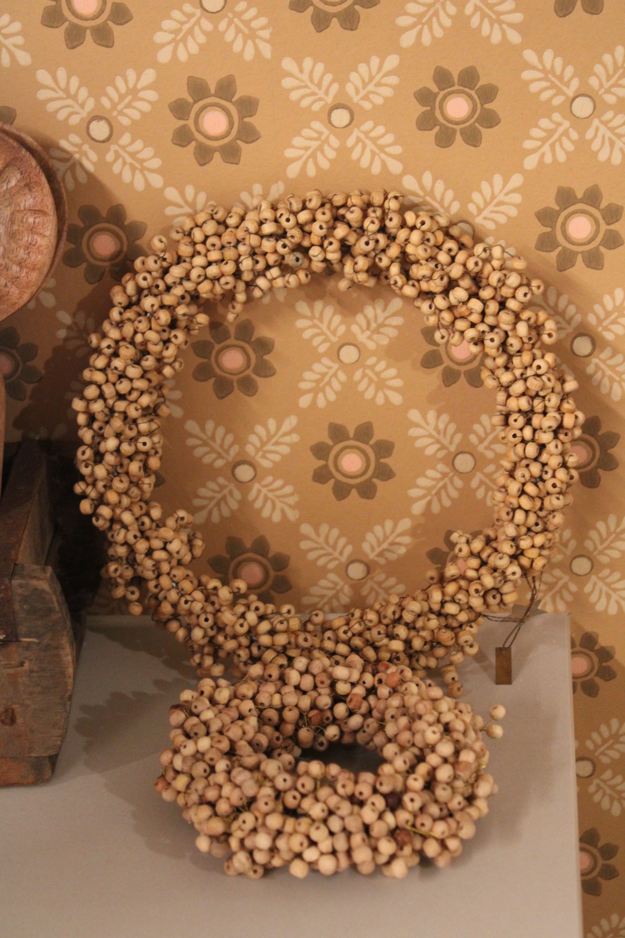 Couronne perles de bois