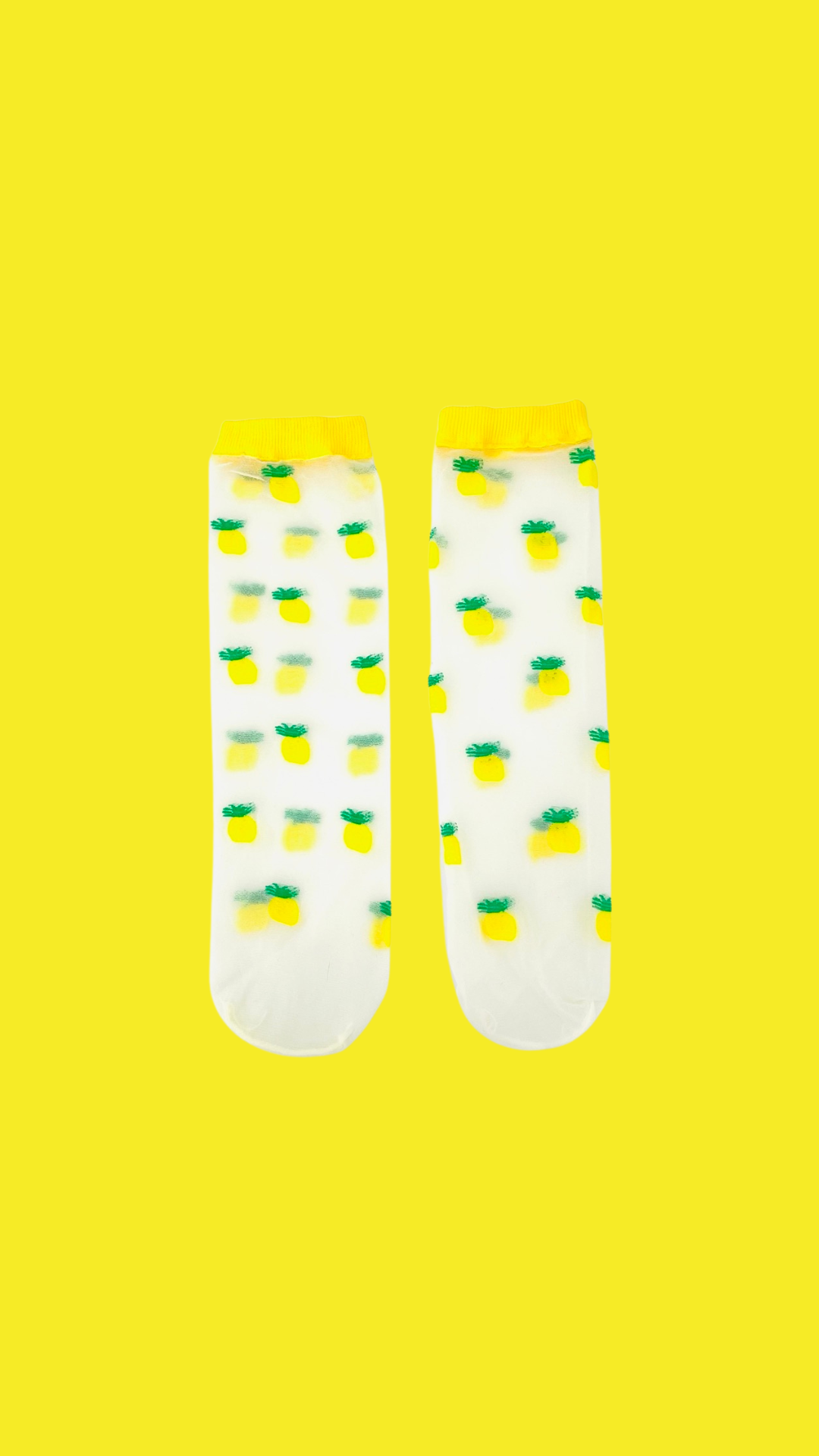 Clémence - Chaussettes fantaisie femme fruits - ANANAS