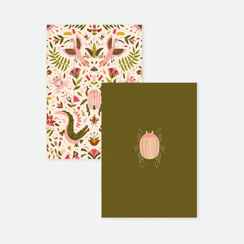 Pink Croco - Duo de carnets de Poche A6
