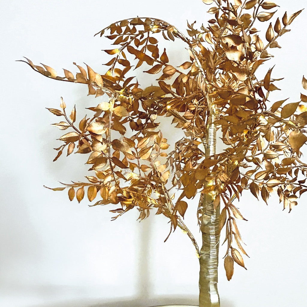 Déco arbre doré lumineux