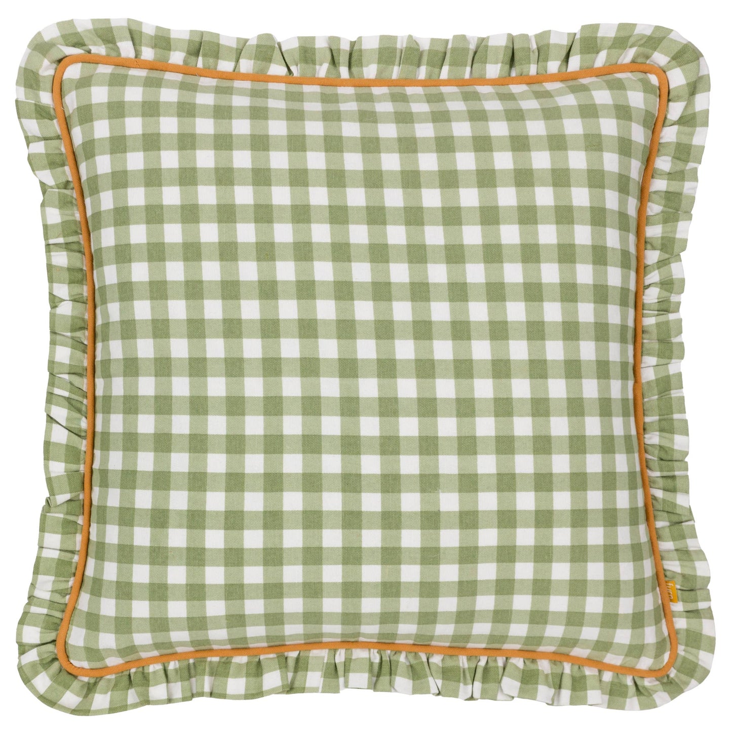 Coussin passepoil réversible Maude Gingham Sage