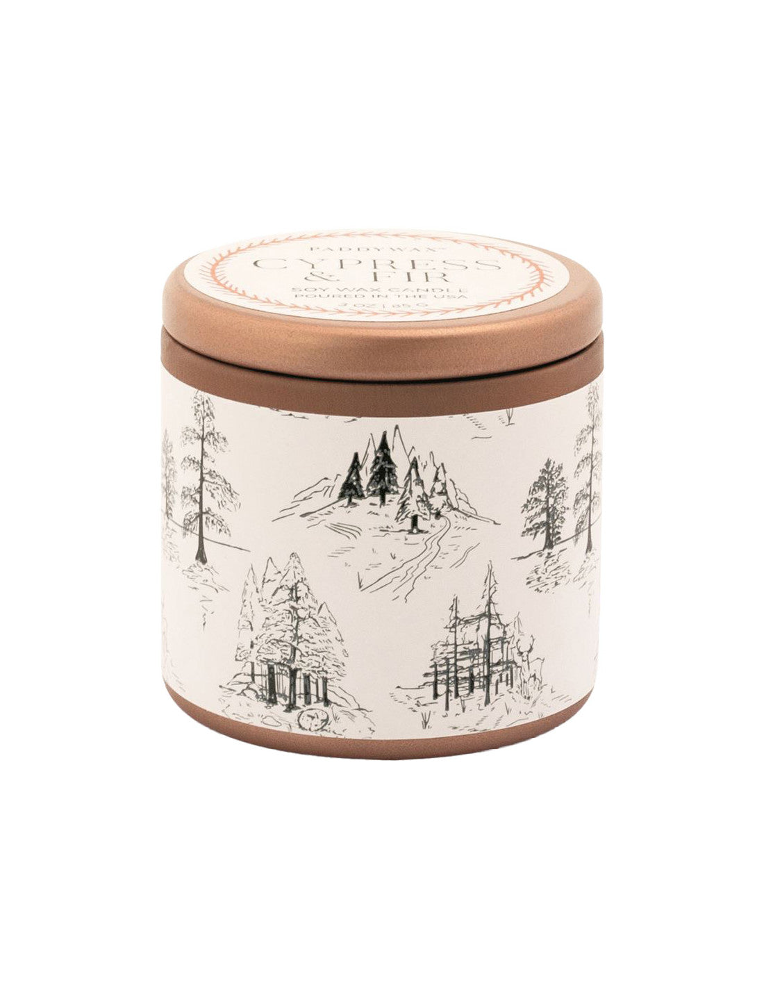 Bougie métal blanc Pin et cyprès - 85g