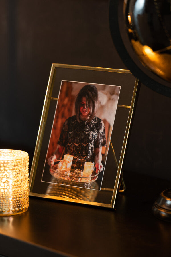 Cadre Photo 10X15 Transparent Metal Or