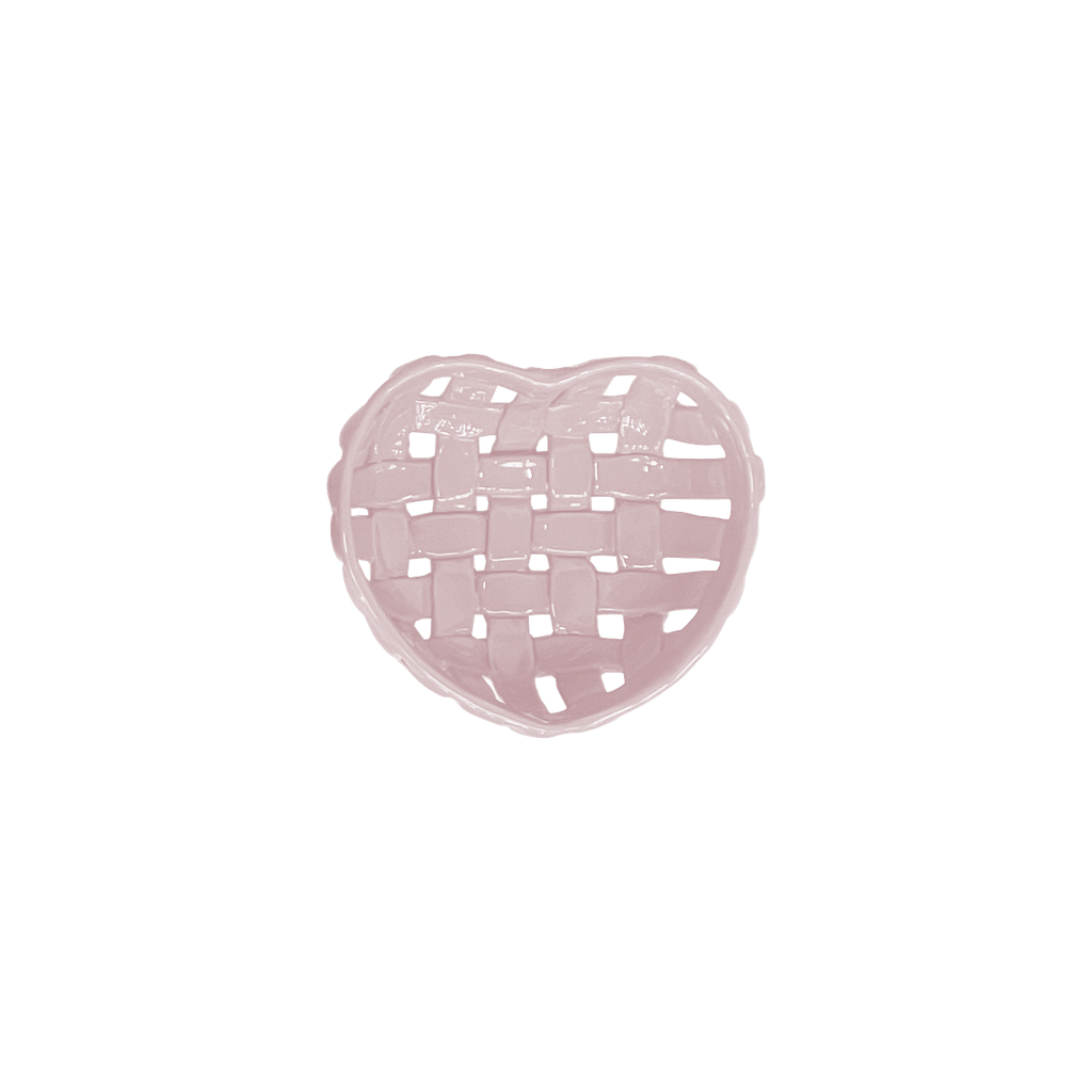 Panier ceramic cœur rose