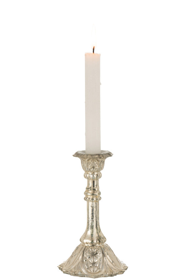 Chandelier Oriental Verre Argent Medium
